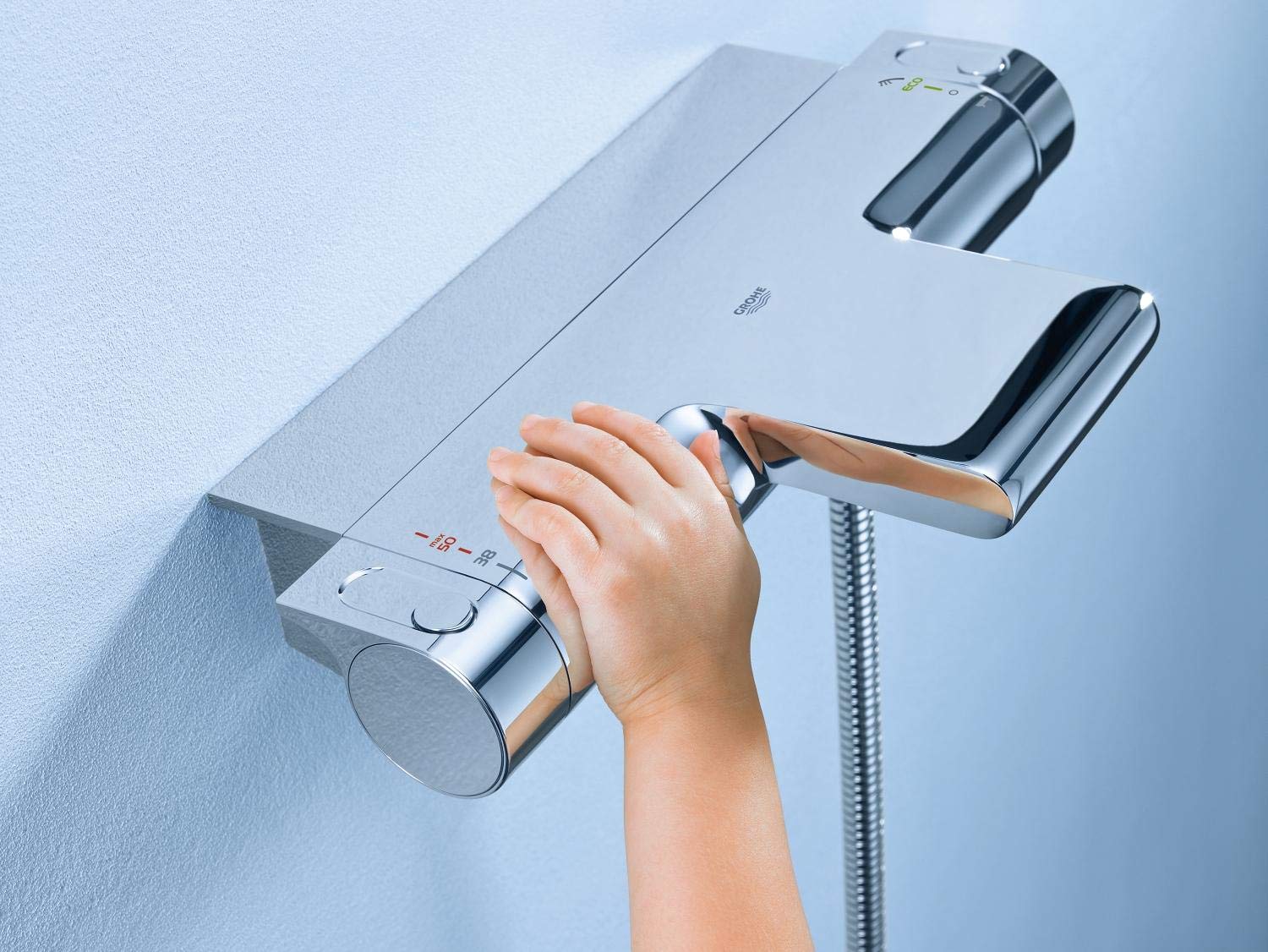 GROHE Mitigeur thermostatique bain/douche Grohtherm 2000 avec plateau Easyreach, chromé, 34464001 (Import Allemagne)