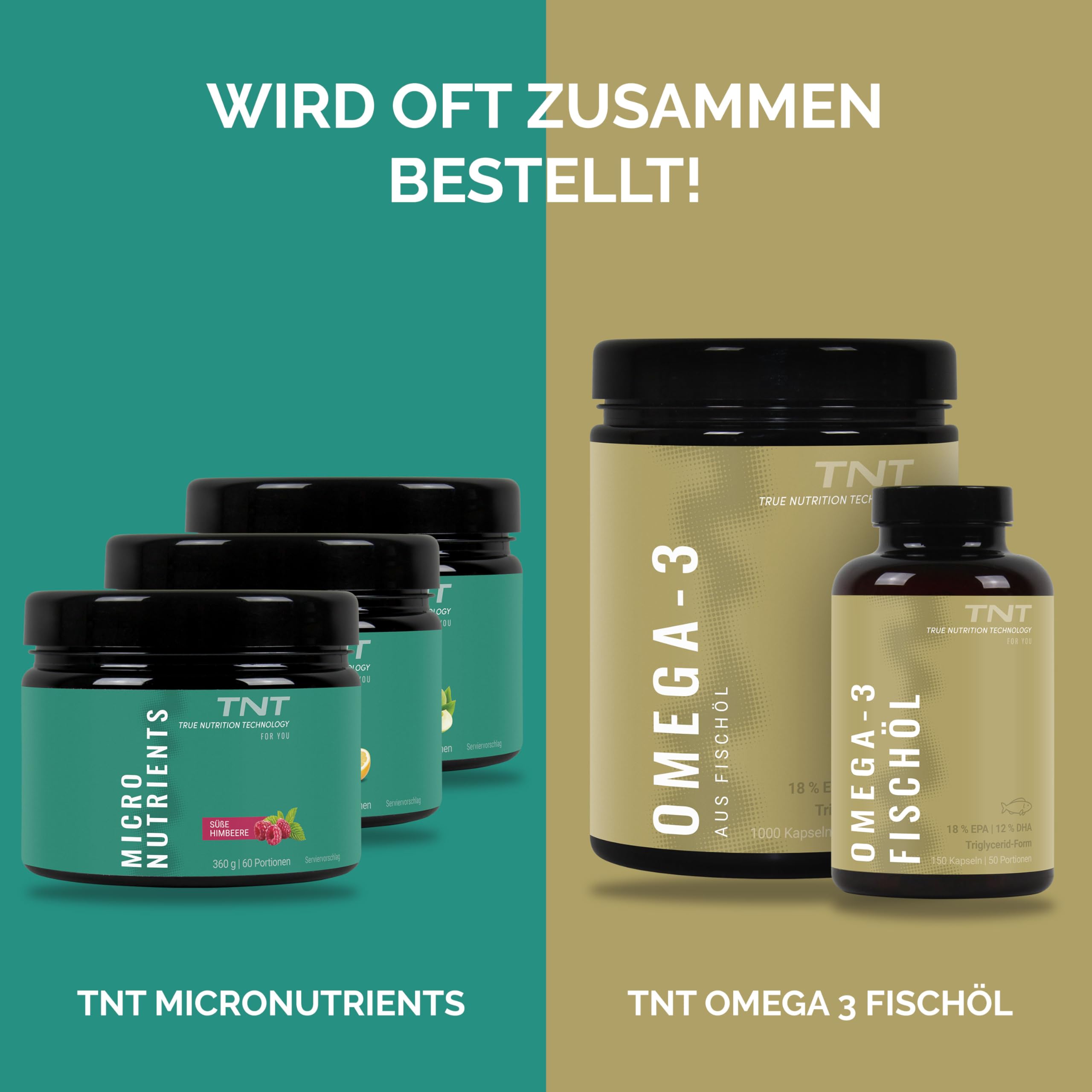 TNT Multivitamin Pulver mit 24 Vitaminen & Mineralien (360g) • Vitamin Komplex mit Grüntee Extrakt, Spirulina & Coenzym Q10 • Micronutrients (Süße Himbeere)