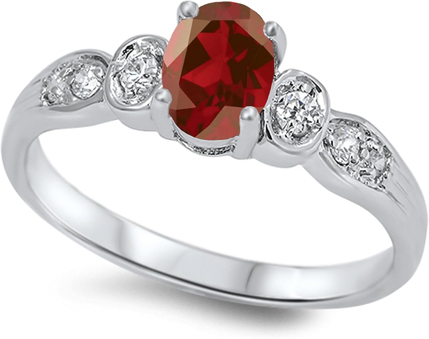CHOOSE YOUR COLOR Sterling Silver Oval Ring