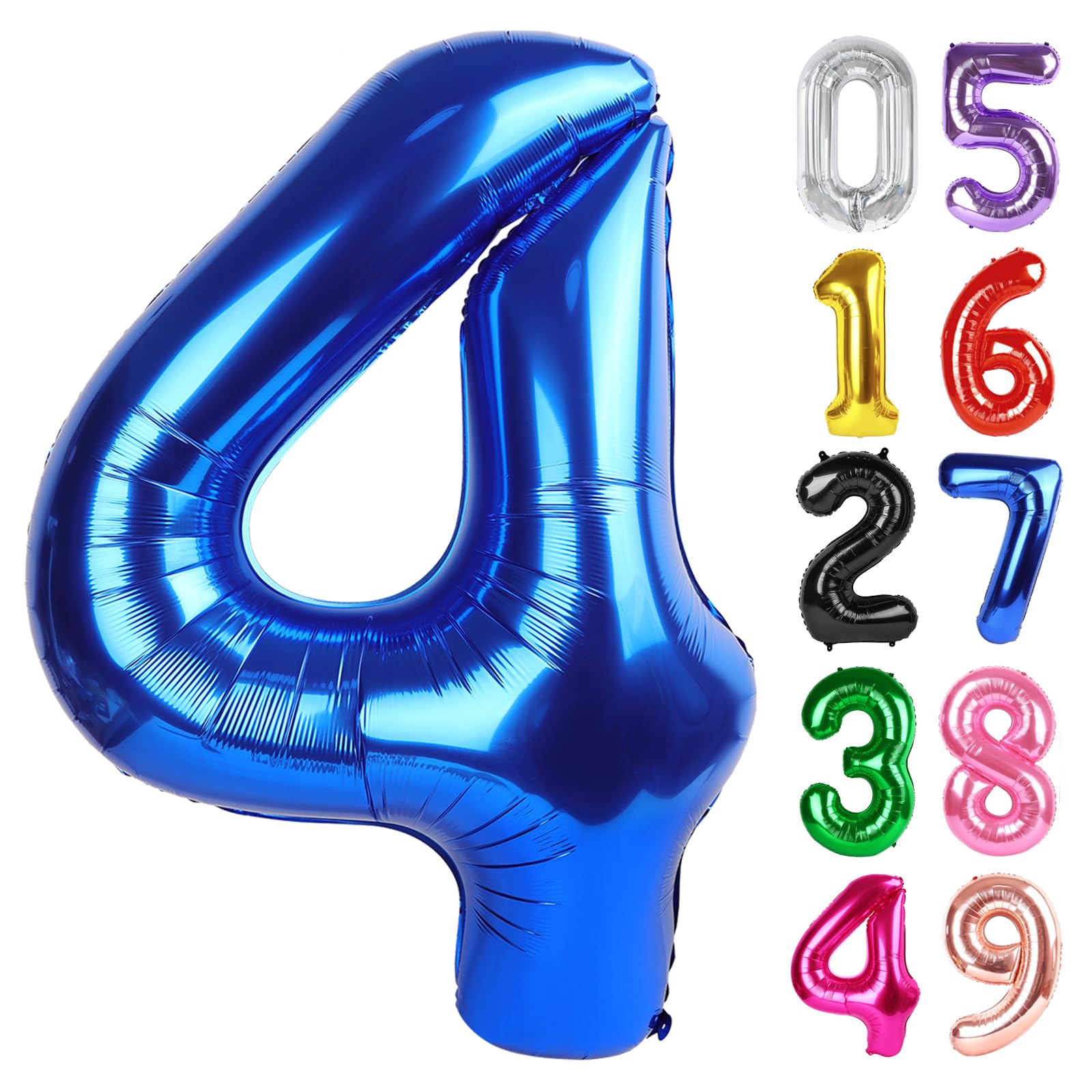 Navy Blue Number 4 Balloon 40 Inch, 4th Birthday Decorations Men Women