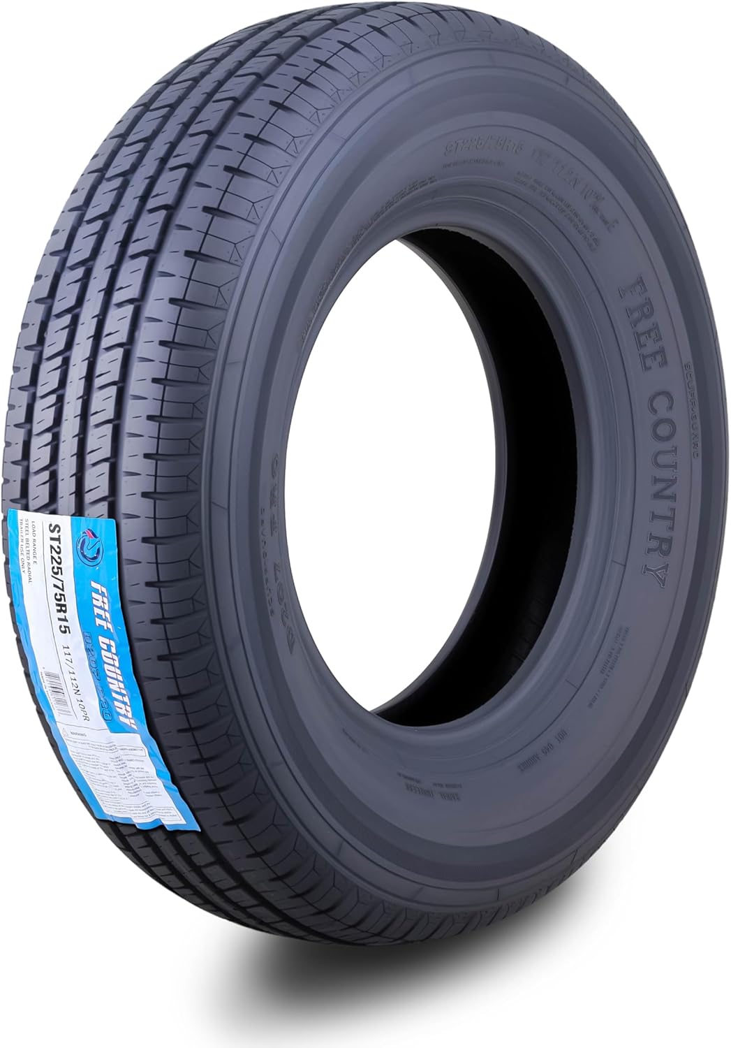 Premium FREE COUNTRY Trailer Tire ST225/75R15 Radial 10PR Load Range E w/Featured Scuff Guard