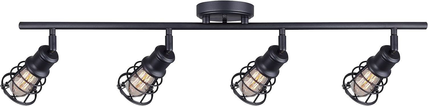 CANARM IT611A04GPH Otto 4 Light Track Rail Graphite with Metal Cage Shades
