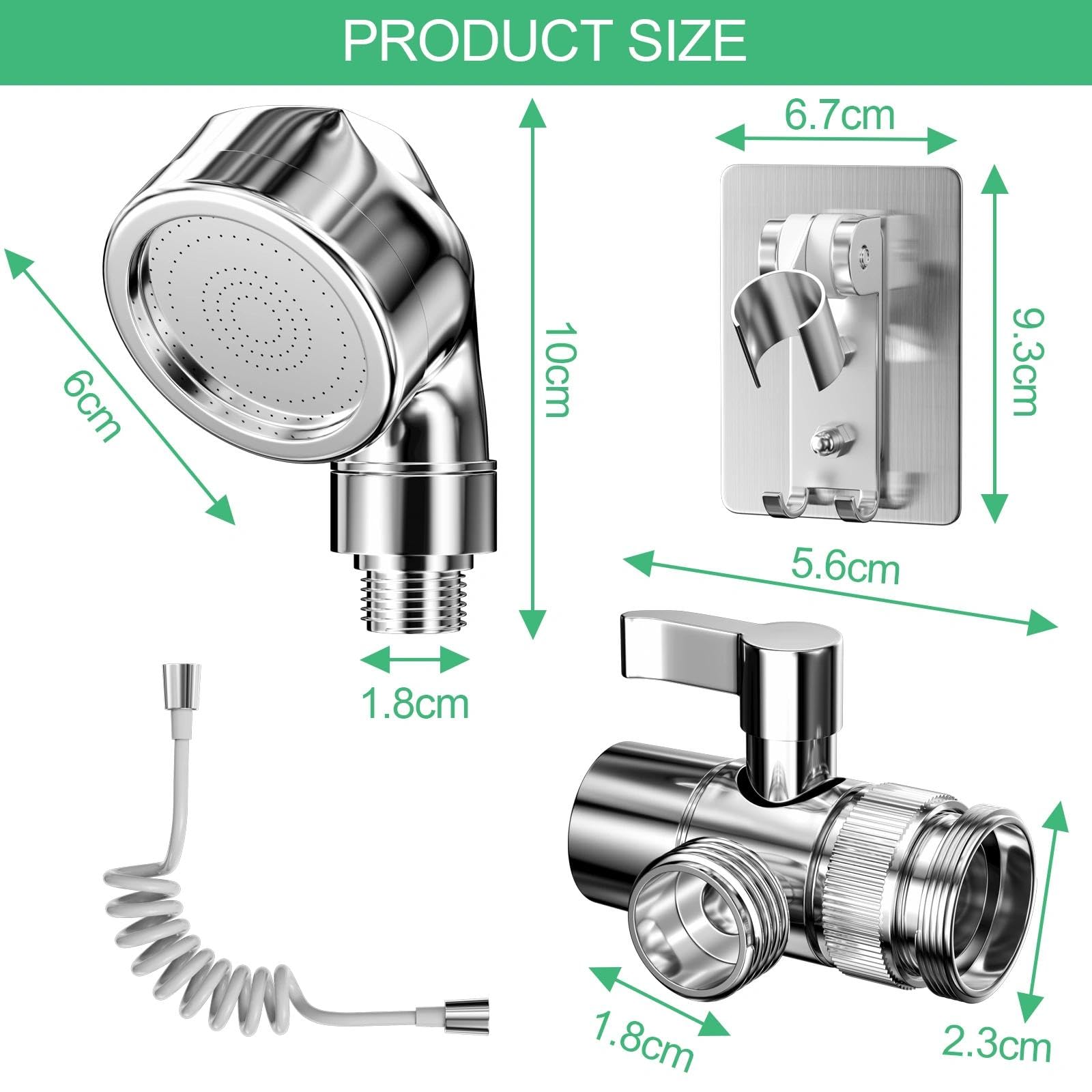 Brysalis Doccetta per Lavandino, Doccino per Doccia, Soffione Doccia con 2m Tubo, Doccino per Bidet Bagno, Doccino Universale per Rubinetti, Perfetto per il Lavaggio dei Capelli, Animali, Cucina - 2