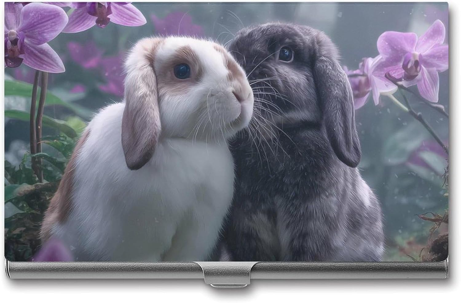 Cute Rabbit in Forests Business Card Case Portable Slim Purse | Card Holder