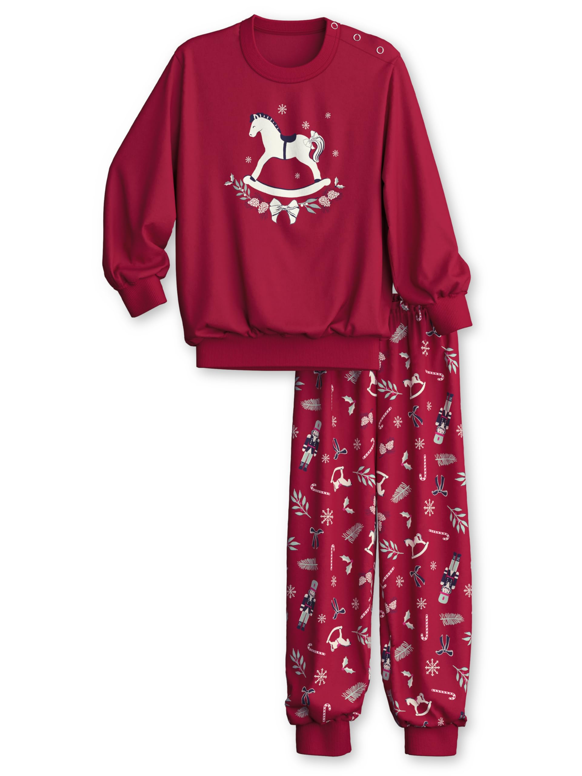 CALIDA Family & Friends Mädchen Bündchen-Pyjama Kinder, aus 100% Bio-Baumwolle, mit weichen Rippbündchen an den Abschlüssen | Schlafanzug aus Baumwolle, atmungsaktiv, einfache Pflege