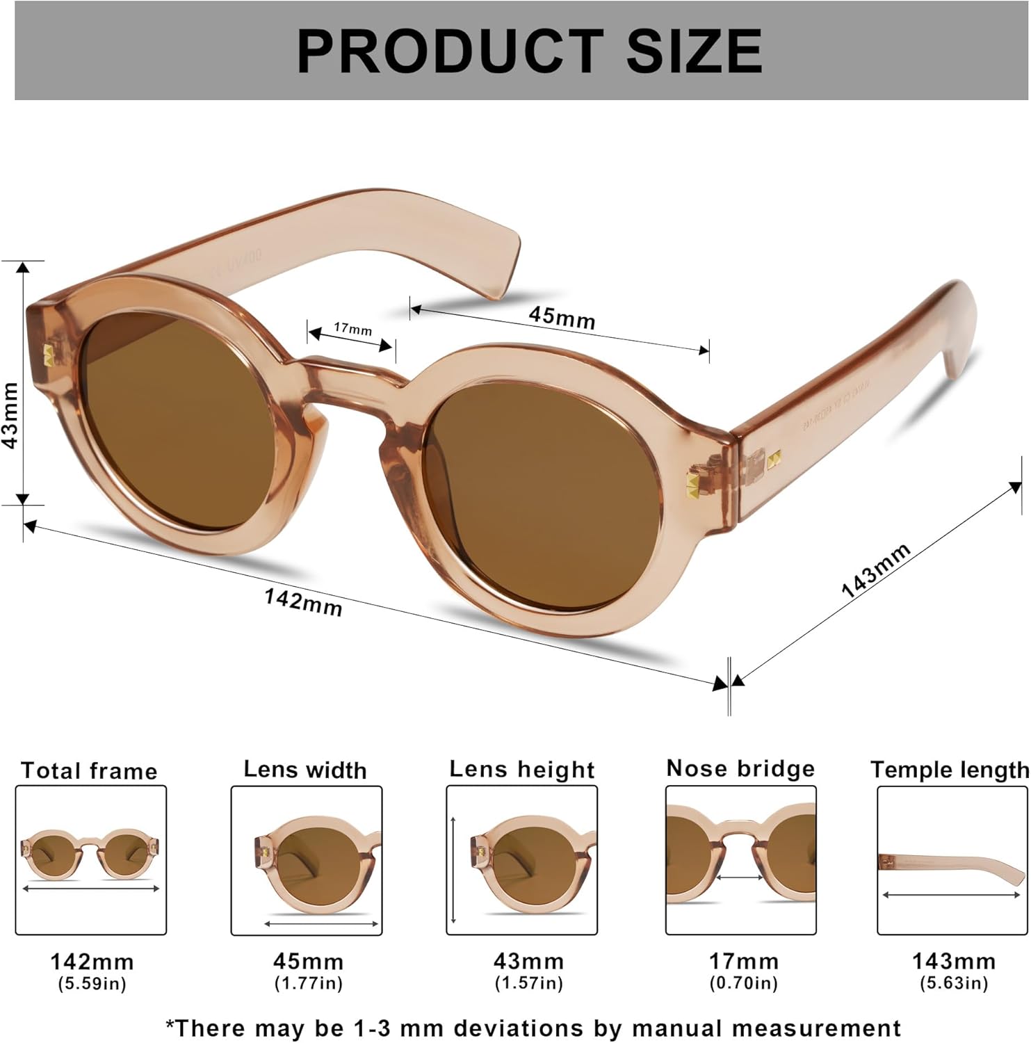 VANLINKER Vintage Round Polarized Sunglasses for Women Men Trendy Shades Retro Circle Sun Glasses VL9743 - Image 4