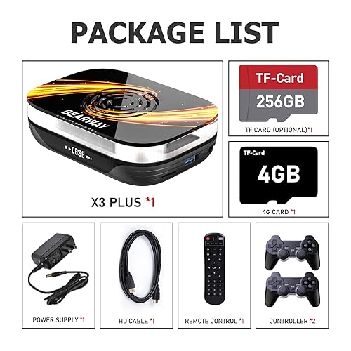 Miniatura 7 de Bearway Retro Game Consoles Super Console X3 Plus 114,000+ Games Video Game Console Plug Play Video Games for TV EmuELEC 4.5Android 9.0CoreE 3