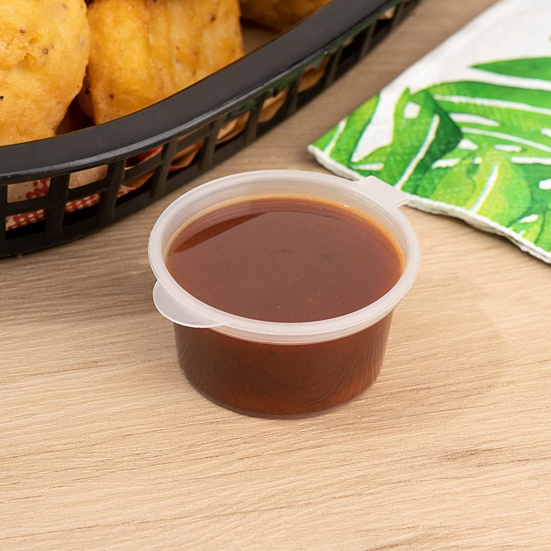 Restaurantware RW Base 1.5 Ounce Jello Shot Cups 2000 Microwave-Safe Portion Cups - Crack-Resistant Disposable Clear Plastic Sauce Containers For Samples Condiments Or Toppings