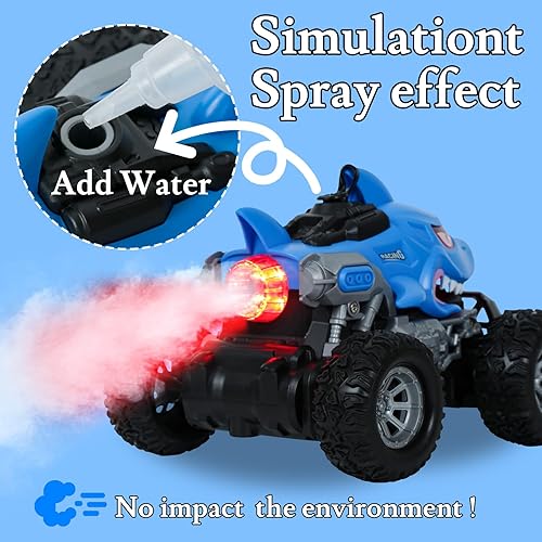 Miniatura 3 de Autos RC para niños, camión monstruo de control remoto para niños, auto monstruo RC con luz LED de pulverización, juguete de regalo para niños