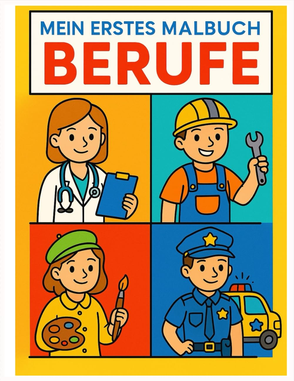 Mein erstes malbuch Berufe: Ein einfaches Malbuch über Berufe für Kinder von 3–8 Jahren