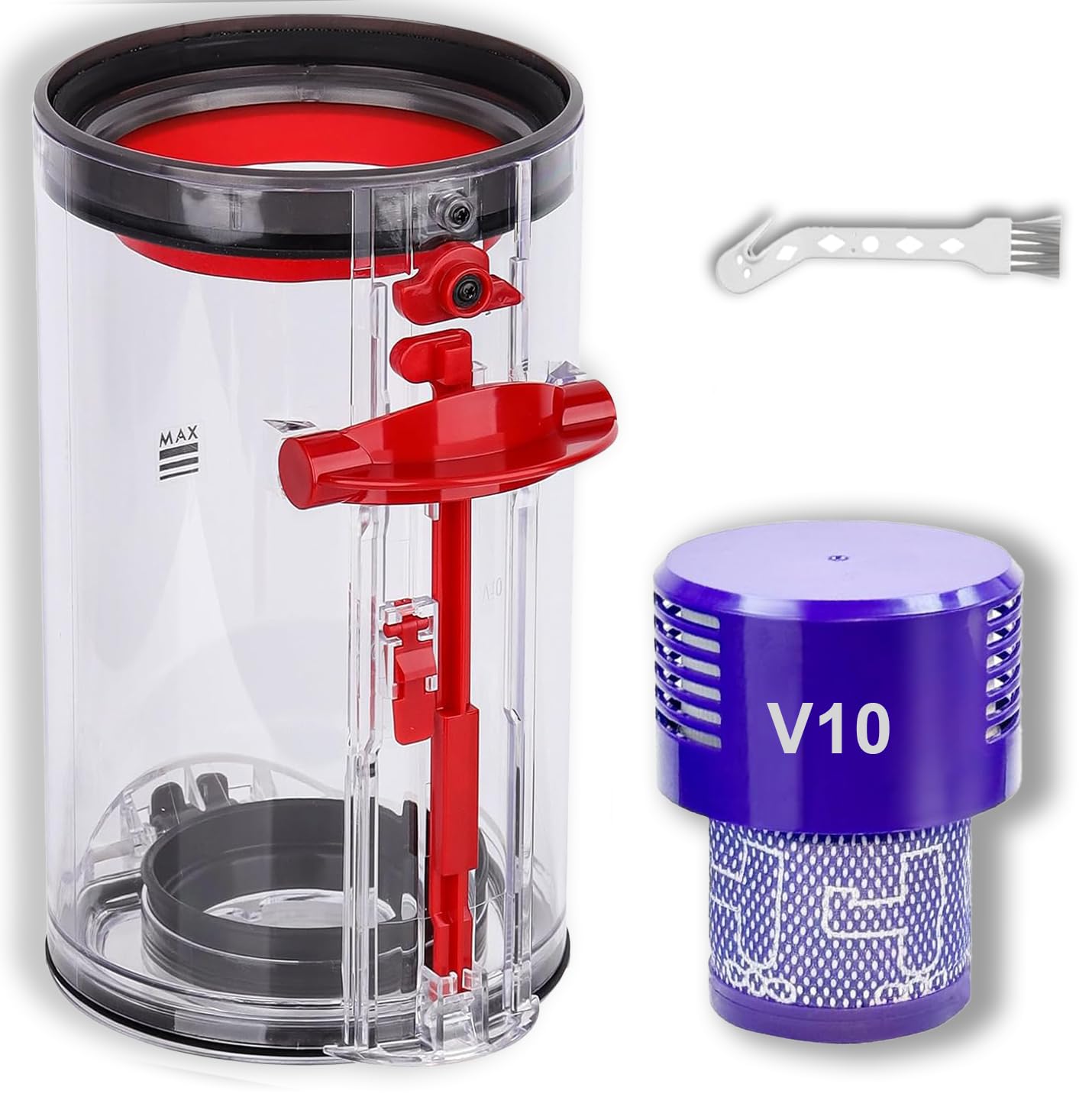 Photo 1 of Large Dust Bin Replacement for Dyson V10 SV12 Absolute Animal Total Clean, Replacement Canister Bin, Part 969509-01 & Filter 969082-01, Compatible with Dyson V10 Absolute/Animal
