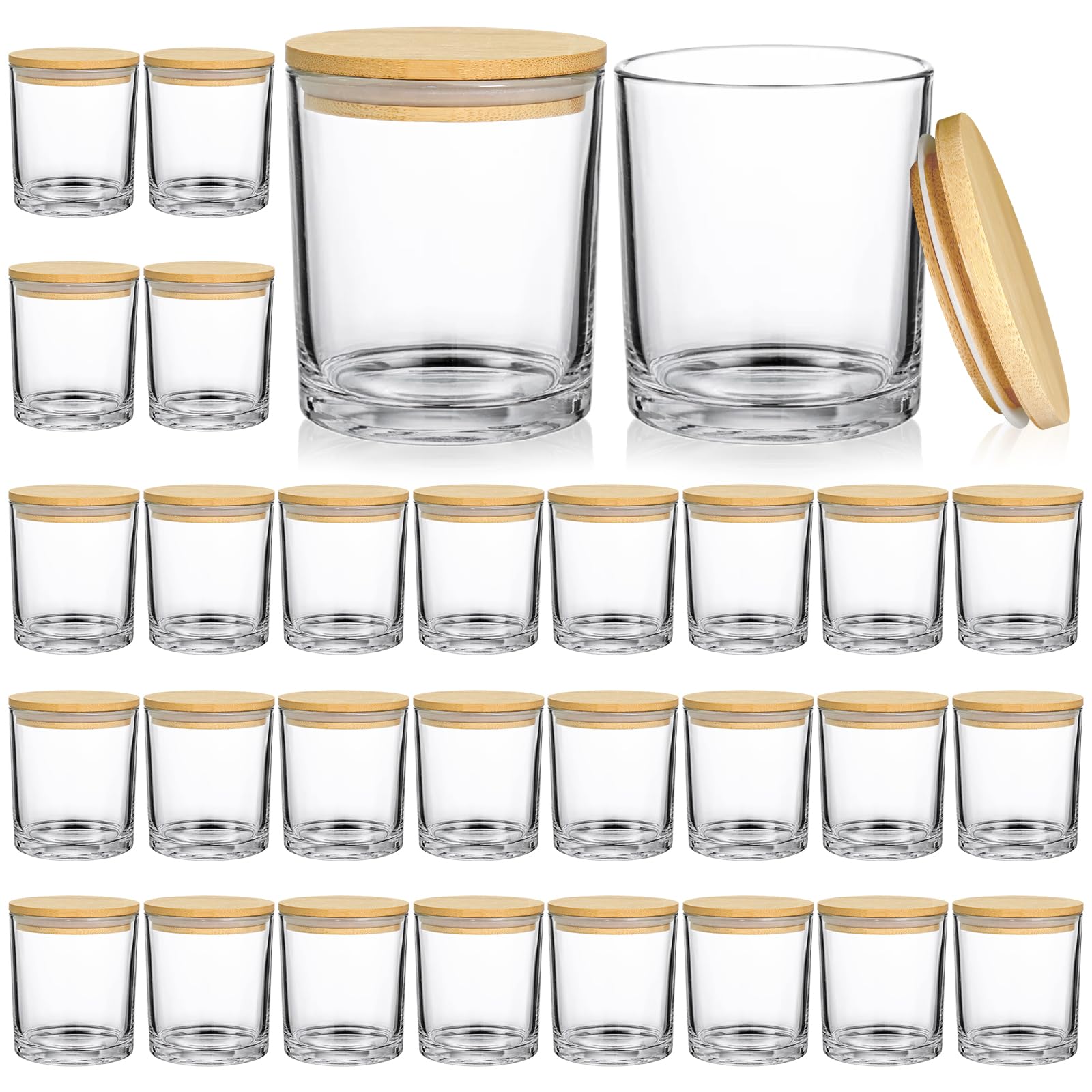 SUPMIND 10oz Clear Glass Candle Jars 30pcs