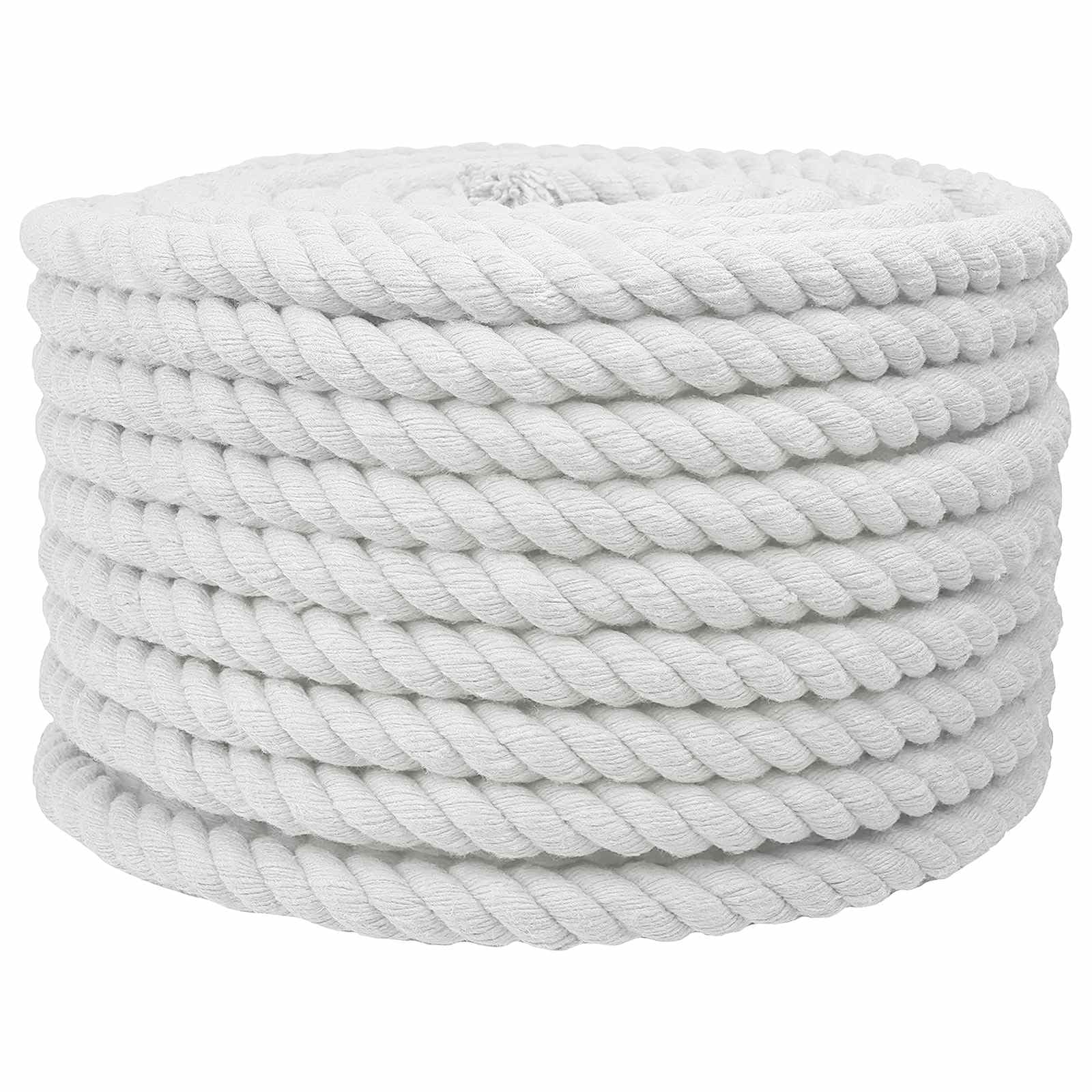 Linka bawełniana, biała, 2 x 2 x 2500 cm, 3-warstwowa, trwała, elastyczna, do ogrodu, na kemping, do warsztatu, projektów DIY, z dobrą przyczepnością i wszechstronnym mocowaniem