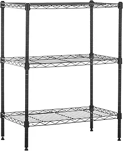 Amazon Basics 3-Shelf Adjustable Heavy Duty Steel Wire Rack Storage Shelving Organizer