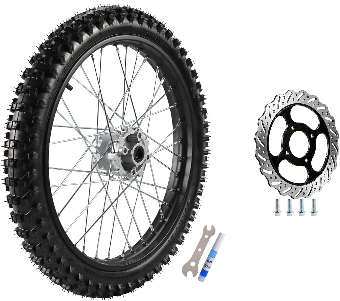 TDPRO 10" Rear Wheel 80/100-10 Tire Rim for Drum Brake Dirt Pit Bike KLX110 KX65 CRF50