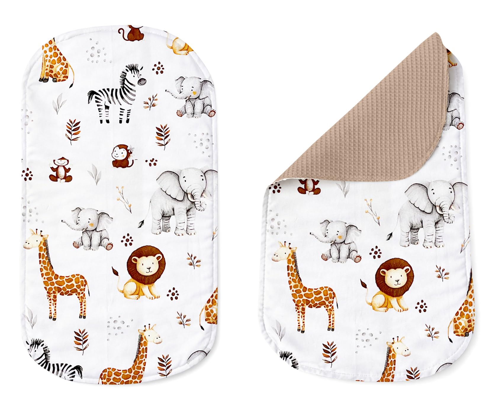 Babynest Nestchen Baby Set für Neugeborene – 5-teilig – Kuschelnest aus 100% Baumwolle & Waffelpique – Babykokon tragbar – für Babybett, Kinderbett & Kinderwagen – OEKO-TEX - ZOO und Braun