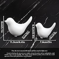 Vista 2 de Notakia Estatuas de pájaros blancos pequeños, decoración del hogar, adornos decorativos de estilo moderno para decoración de sala de estar, 2
