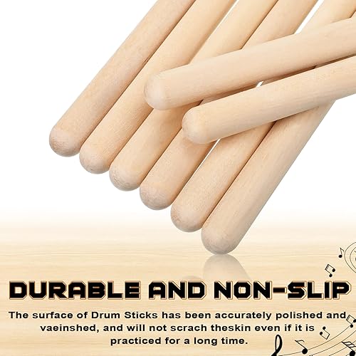 Miniatura 4 de 36 pares de baquetas a granel clásico arce 5b punta redonda de madera para adultos, niños y principiantes, instrumentos musicales, accesorios de