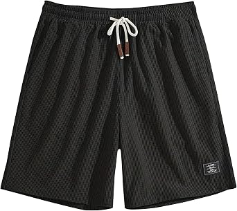 Mens Elastic Waist Shorts Quick Dry Workout & Running SweatShorts with Pockets Drawstring Summer Beach Shorts