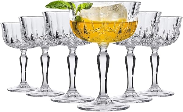 Martini Cocktail Glass Set of 6 Retro 241ml