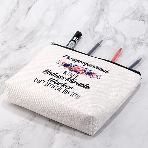 Miniatura 6 de G2TUP Paraprofessional Gift Para Maquillaje Bolsas Maestro Ayudante Graduación Badass Bolsa de Regalo, Paraprofesional, 4