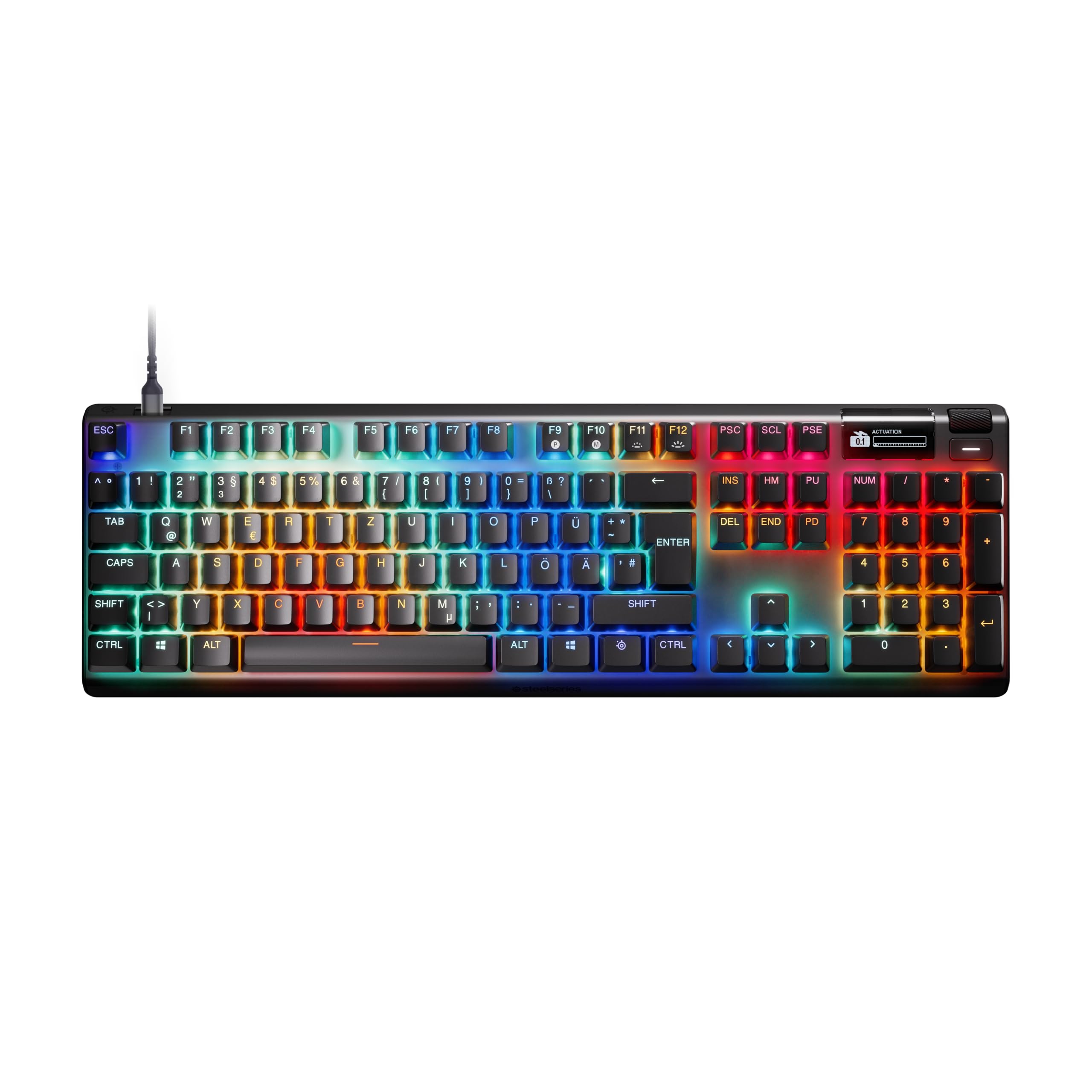 SteelSeries Apex Pro Gen 3 Gaming Keyboard Hall Effect OmniPoint 3.0 Adjustable Actuation German QWERTZ