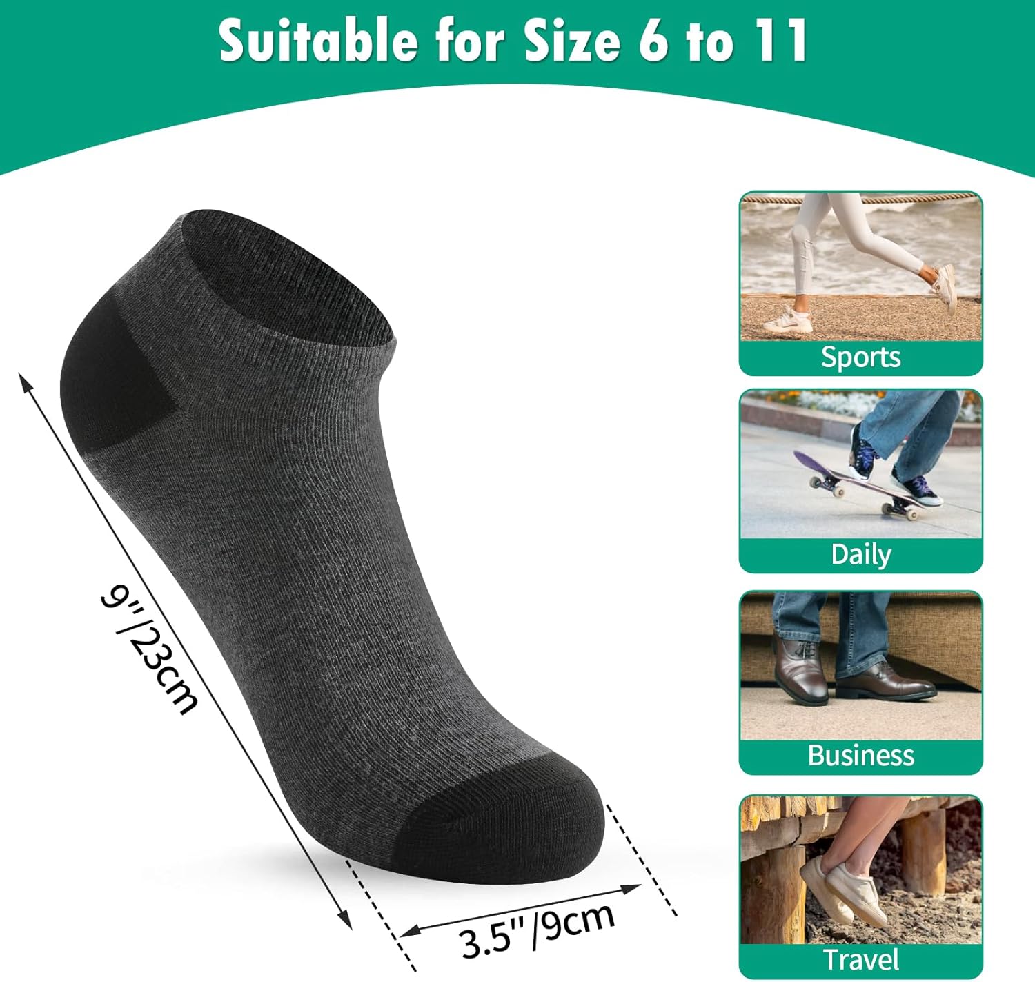 240 Pairs Mens Ankle Socks Cushioned Low Cut Breathable Casual Socks Bulk Pack with Colormatching for Homeless Men Women - Image 7