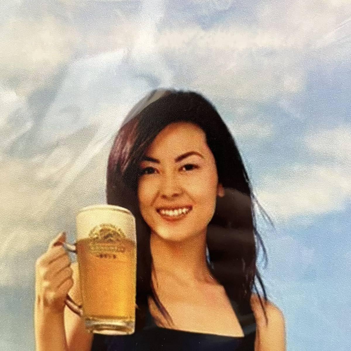 Amazon.co.jp: ブリキ看板 ビール 中山美穂 昭和レトロデザイン