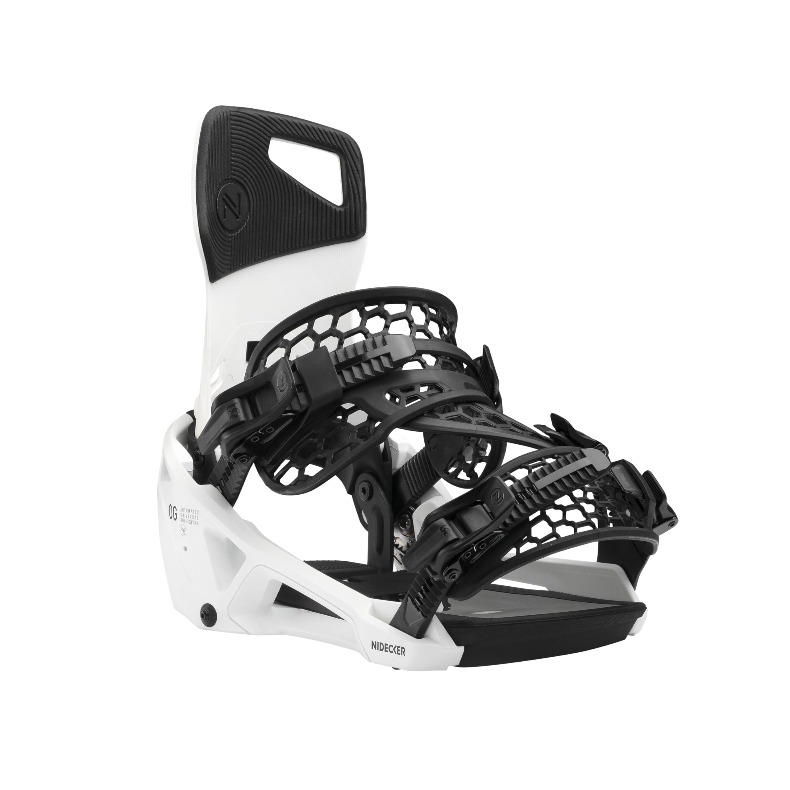 Fixations de Snowboard Nidecker OG Supermatic - Système d’Ouverture Automatique avec Spoiler inclinable - XL - White