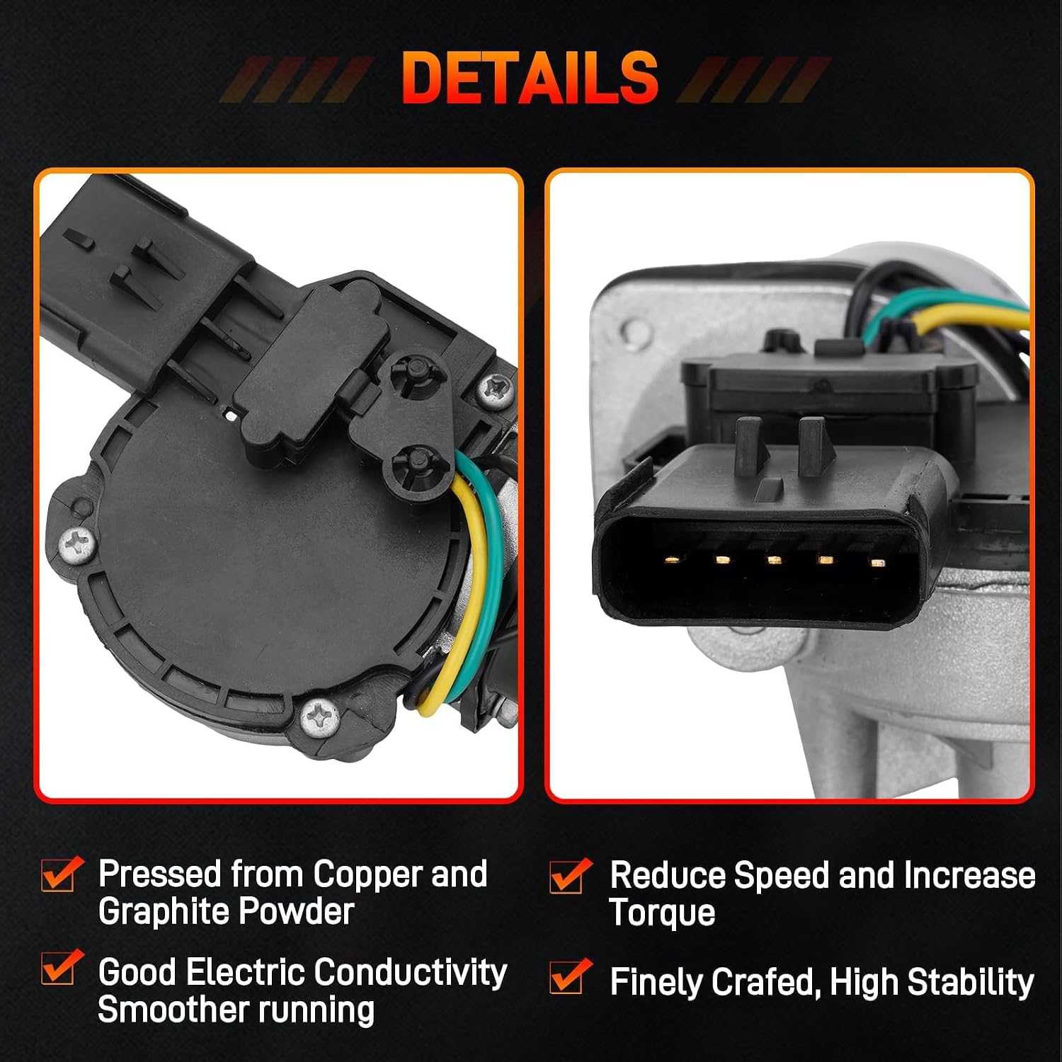 55077859AB Front Windshield Wiper Motor Compatible with 2007-2018 Jeep Wrangler JK 3.6L 3.8L 602-105AS 602105AS 55077859AD 55077859AC