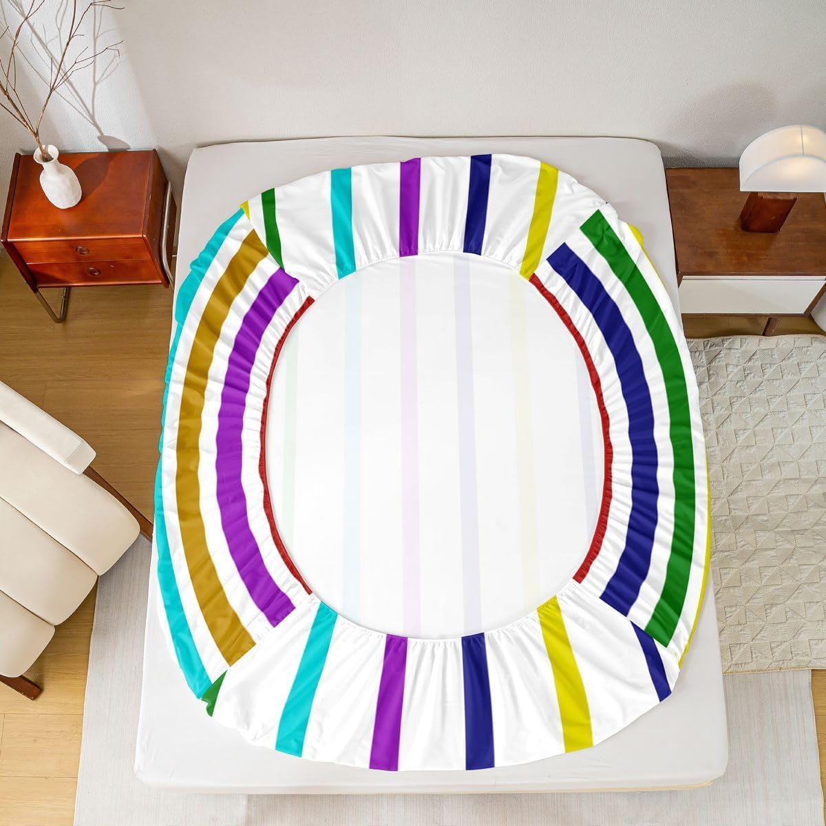 Erosebridal Stripes Bed Sheets King image 4