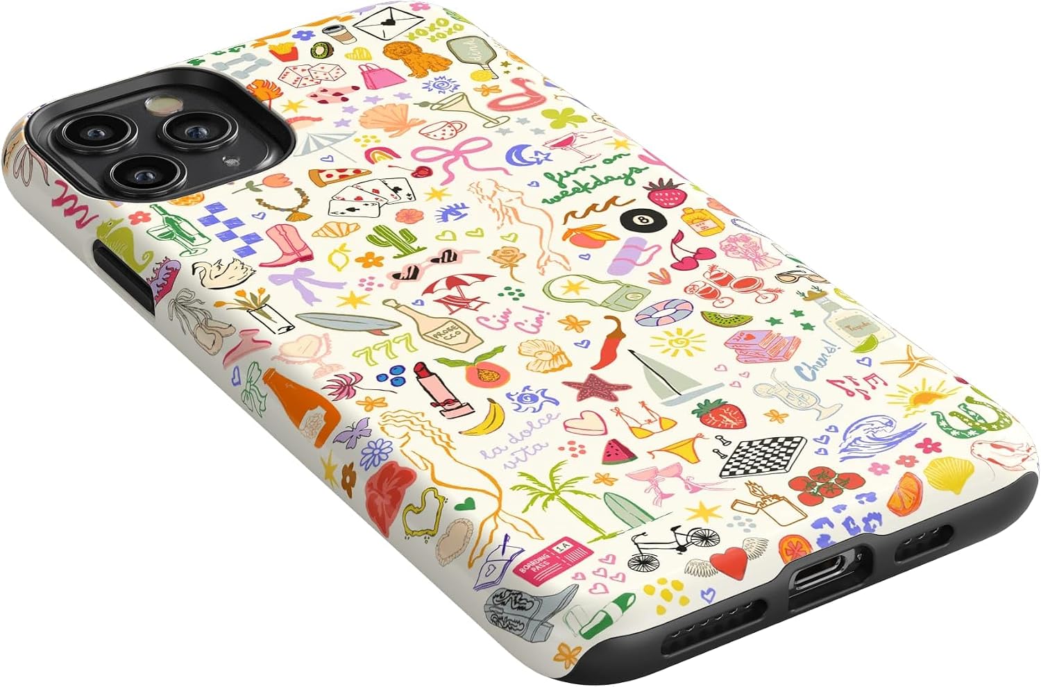 Casely iPhone 11 Pro Max Case | All The Fun Things | Fun on Weekdays | Essential Slim Dual-Layer Protective Design