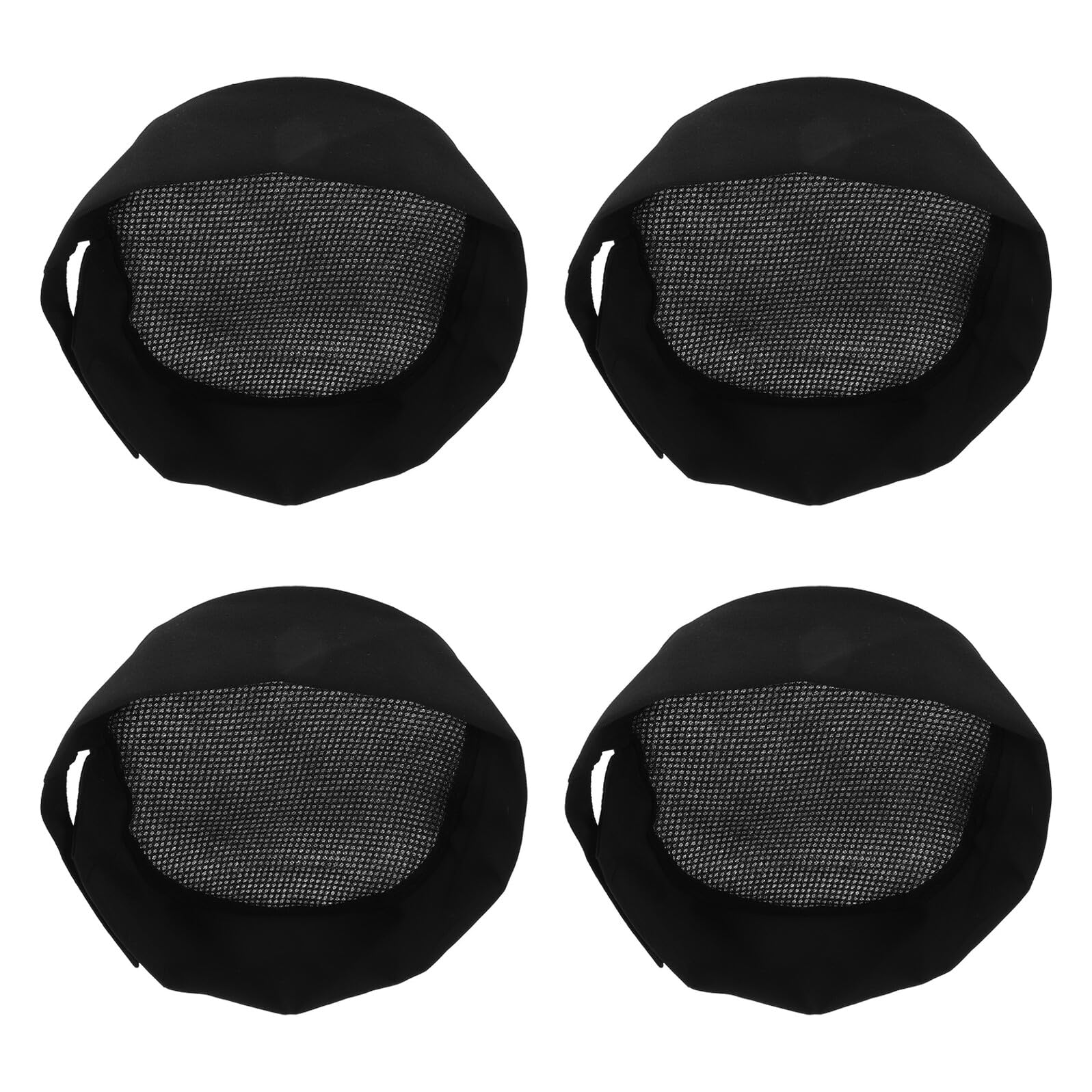 COLLBATH 4 Pezzi Cappello da Chef Nero Elastico Unisex in Rete Traspirante per Cucina Professionale Antimacchia e Regolabile per Cuochi e Panettieri
