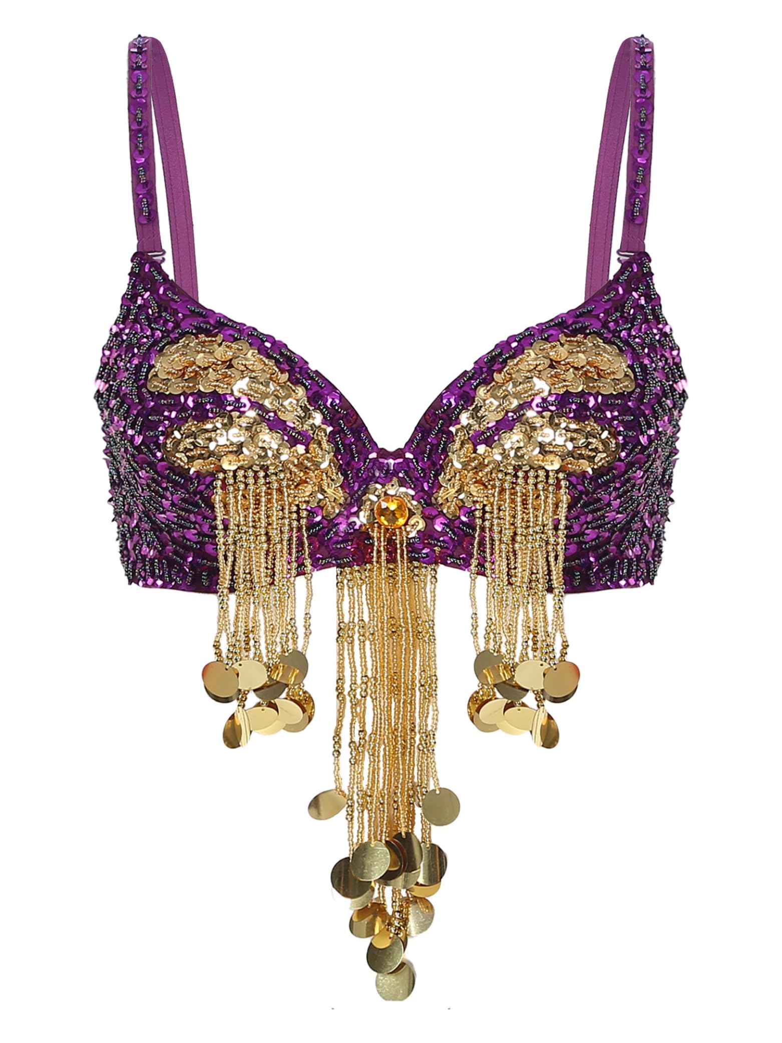 Jugaoge Damski biustonosz w kształcie syrenki, błyszczące cekiny, ramiączka spaghetti, biustonosz, bikini, topy, bling, na imprezę, do gogo, stroju, klubu
