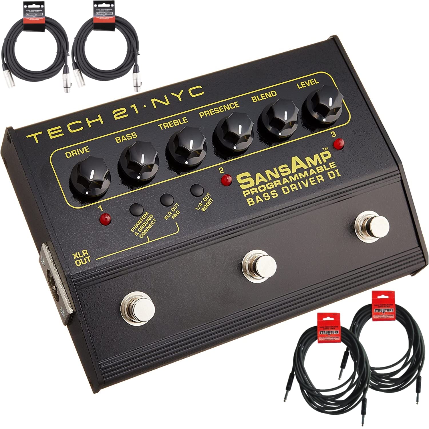 Tech 21 PBDR SansAmp Programmable Bass Driver DI Bundle with 2 MXR 