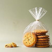 Vista 6 de Bolsa de celofán, 100 bolsas de golosinas de 6 x 10 pulgadas con lazos, bolsas de plástico transparente para embalaje, regalo, galletas, dulces