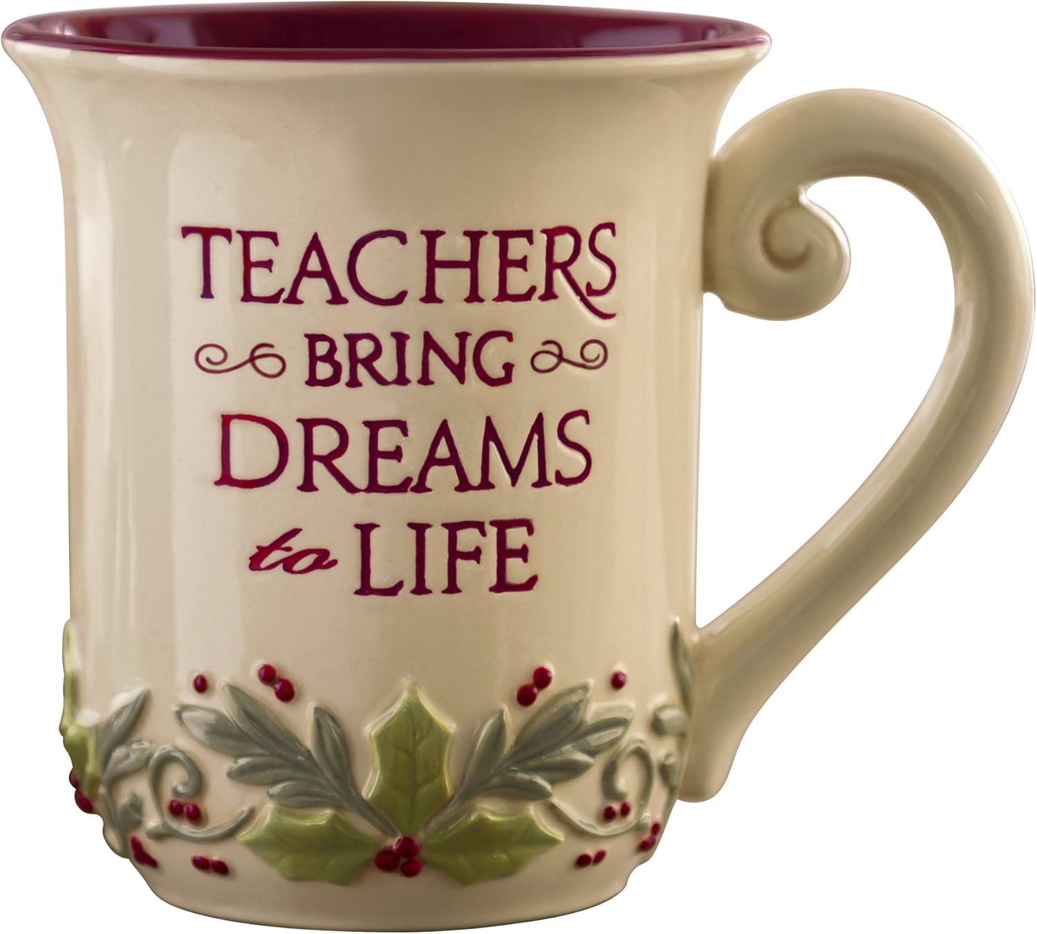 Grasslands Road Deck the Halls Teacher Mug, 12Ounce, Set of 4 Coffee Cups & Mugs