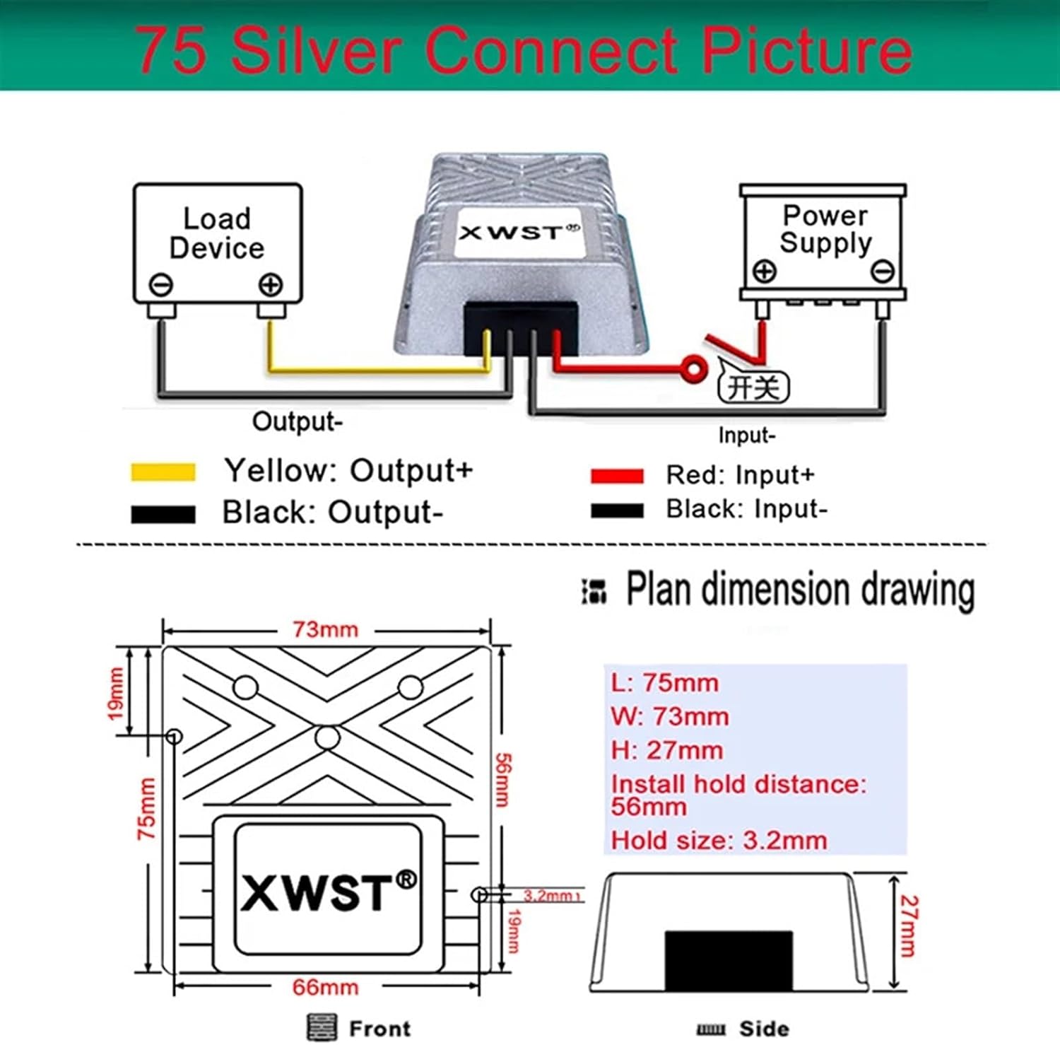 DC DC Converter 30-60V to 12V 36V 48V to 12V Voltage Reducer 10-25A Step Down Module Waterproof Buck Solar Inverter(10A Aluminum L)