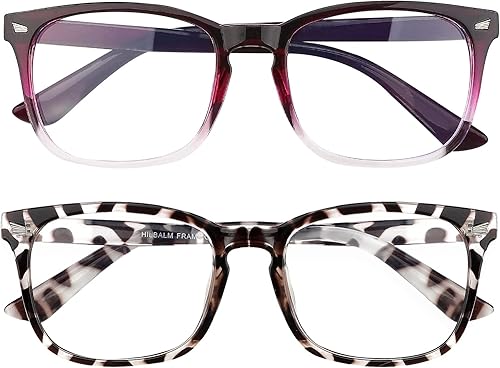 Paquete de 2 lentes de luz azul para mujer, anteojos de luz azul, anteojos de luz azul para hombre, anteojos de luz azul para mujer, anteojos de