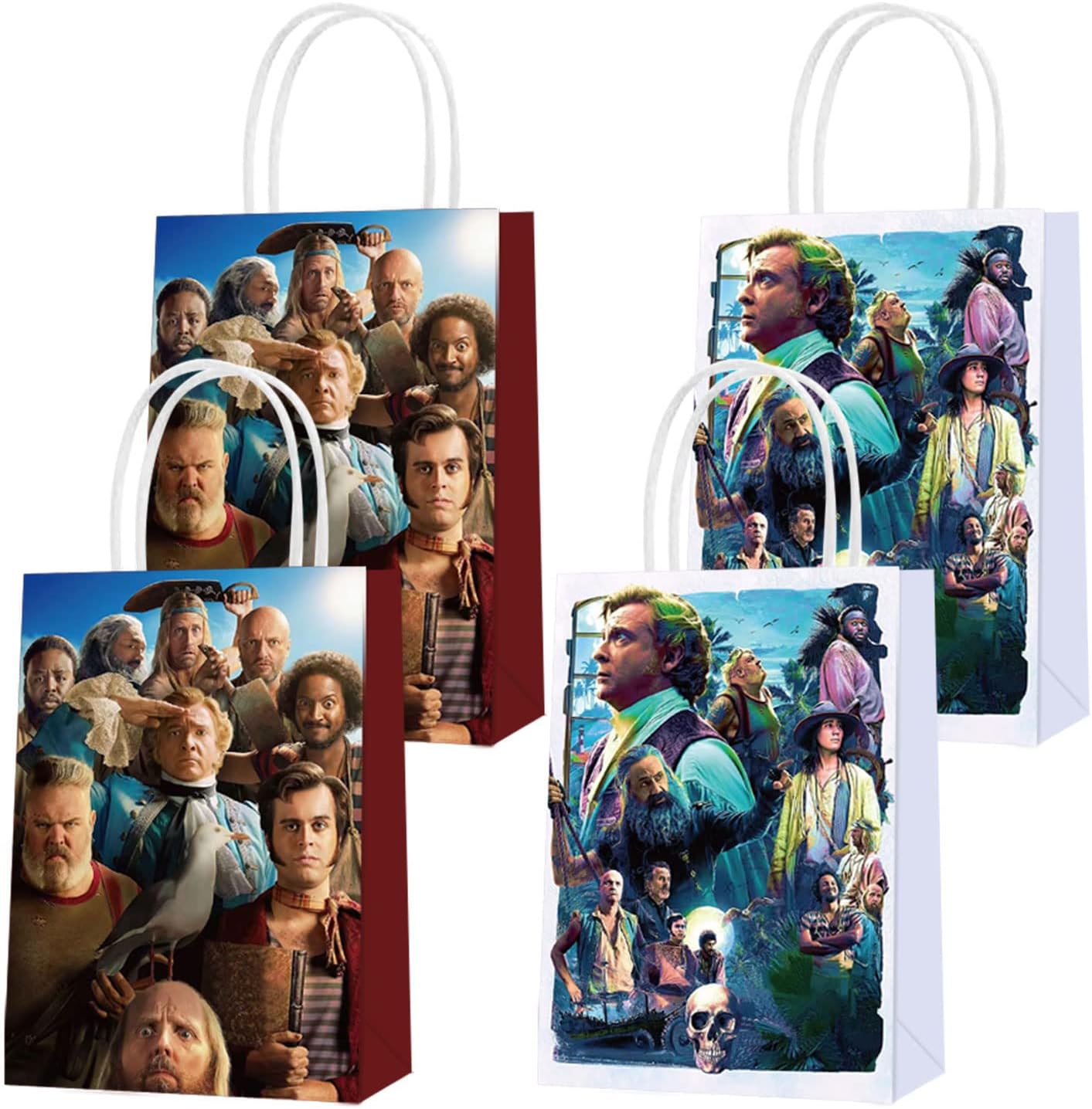 16pcs Our Our Flag Means Death Party Favor Bags, 2 Styles Party Favor Bags with Handles for TV Shows Our Flag Means Death Party Decorations, Goody Bags Candy Gift Bags for Boys Girls Kids Birthday Party Supplies Favors