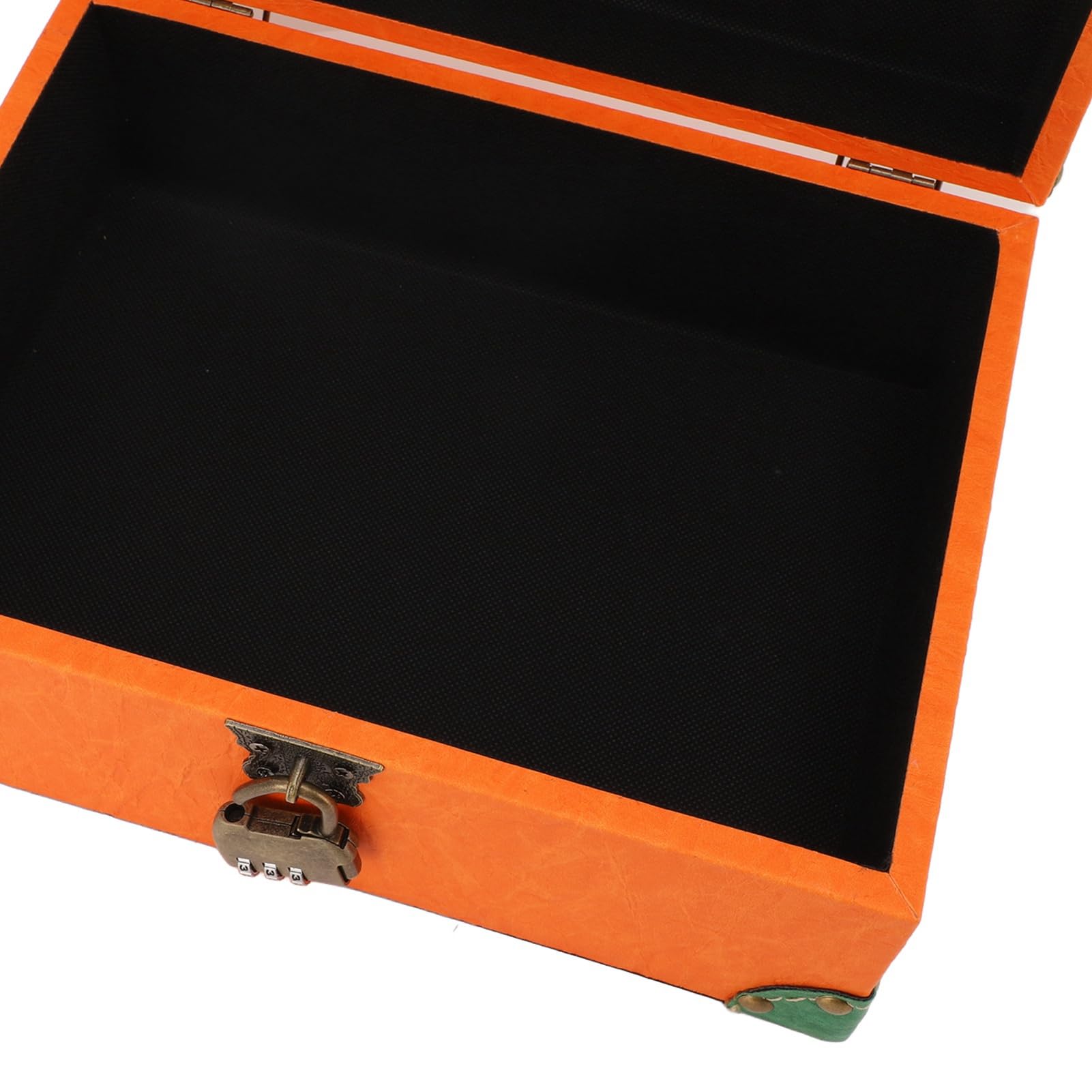 Ejoyous Cofre del Tesoro Caja de Almacenamiento de Recuerdos de Joyas de Cuero de Madera 27 X 20,5 X 11 Cm Caja Cuadrada Hecha a Mano con Cerradura para Dormitorio Sala de Estar Oficina Estudio