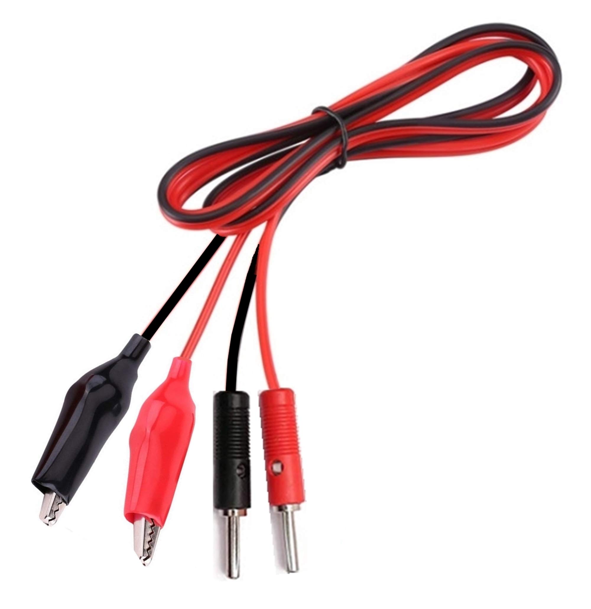 e4u Quality Standard 4mm Banana Plug To 45mm Alligator/Crocodile Clip Red Black Test Probes Pair - 1 MTR (B084GBZMMR) Amazon Price History, Amazon Price Tracker