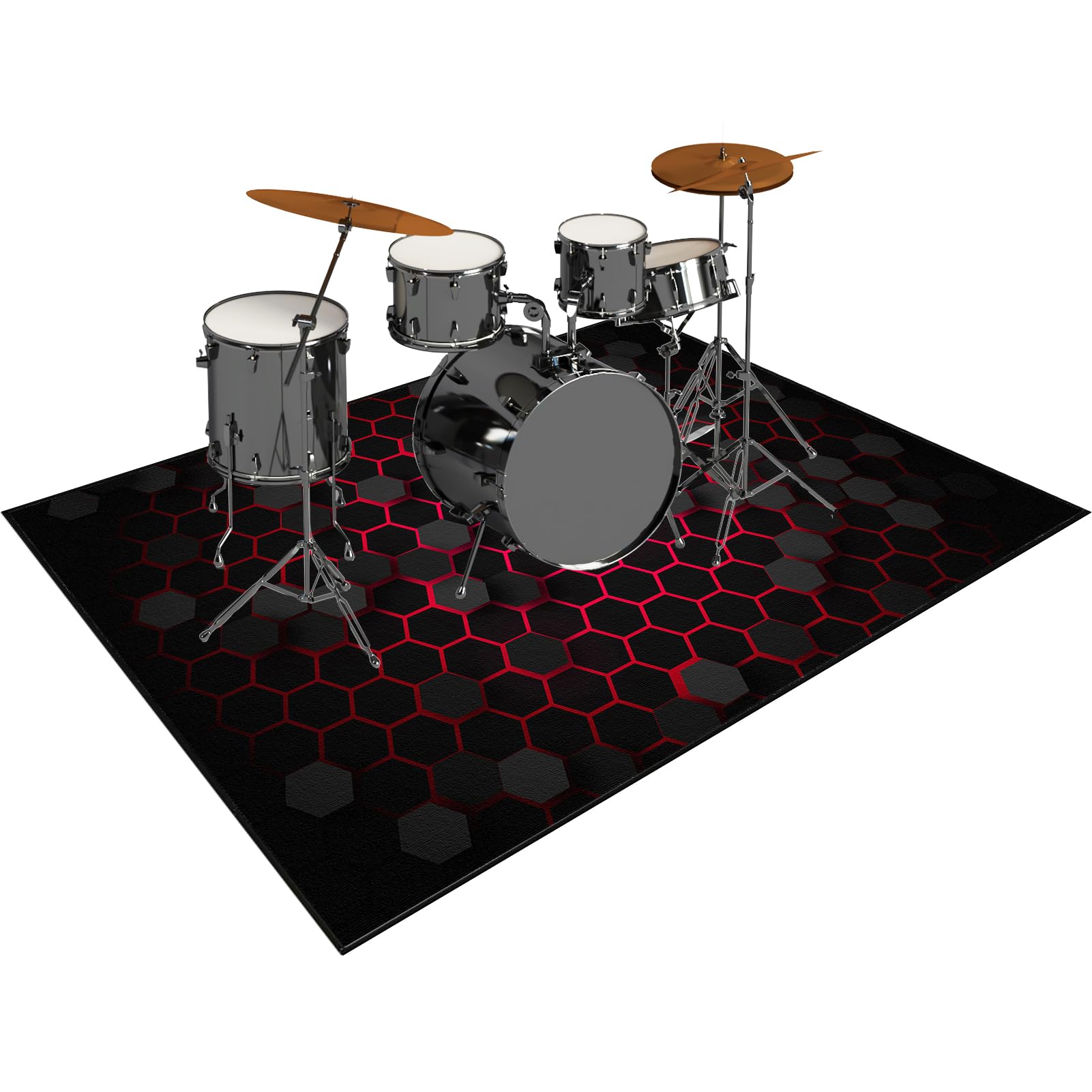 Drum Teppich Schlagzeugteppich 140 x 120 cm Trommelteppich Schallschutz Akustik Schlagzeug Teppich Professionelles rechteckiges Elektronisches Jazz Schlagzeug Kit Drumteppich für Studio, Wohnung