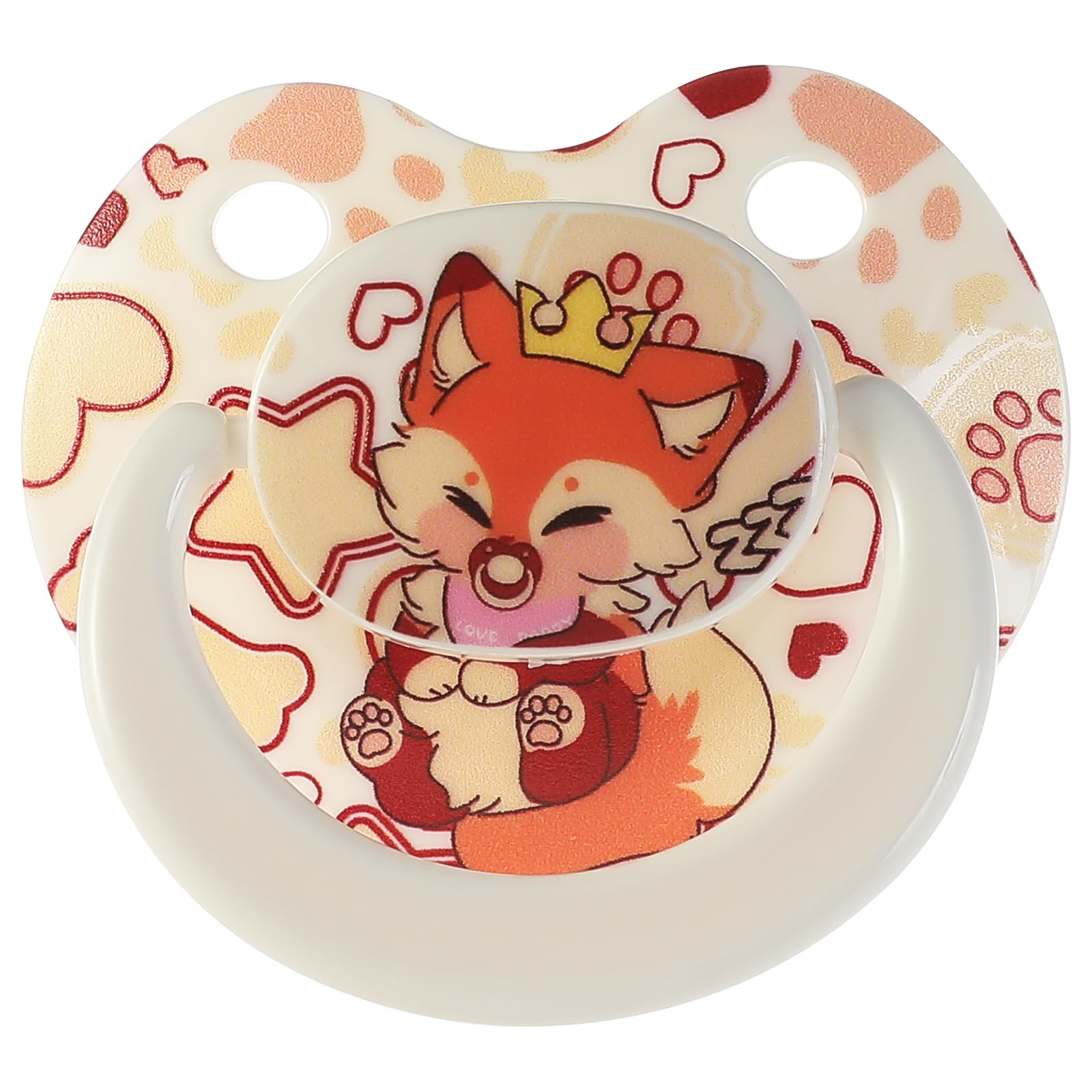 Big Size Schnuller für Erwachsene gegen Angstzustände - Cute Paci Large Shield for Sleep - Silicone Binky Autism Toys with Case White