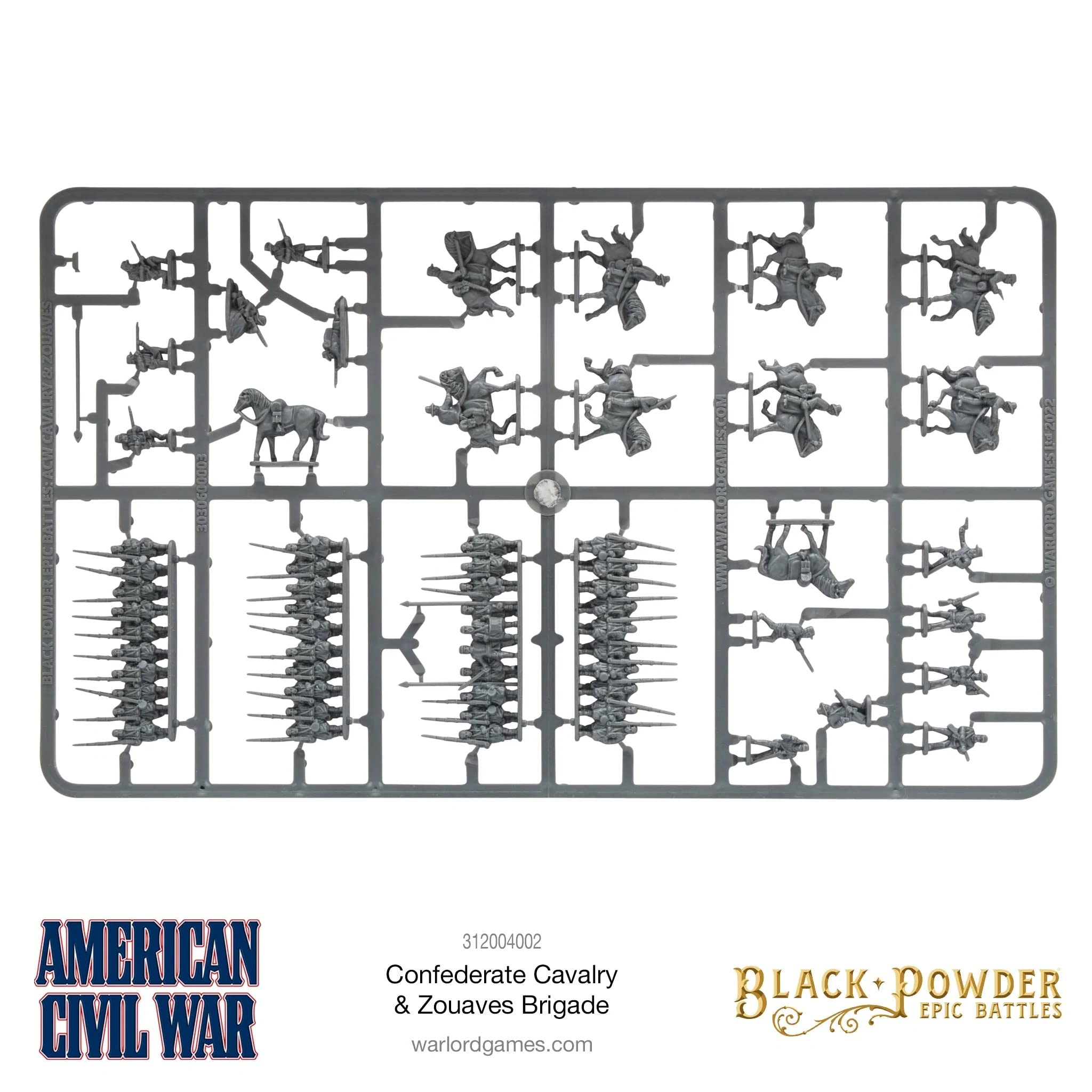 Warlord Games Battaglie epiche di polvere nera - Cavalleria confederata della guerra civile americana e brigata zuaves