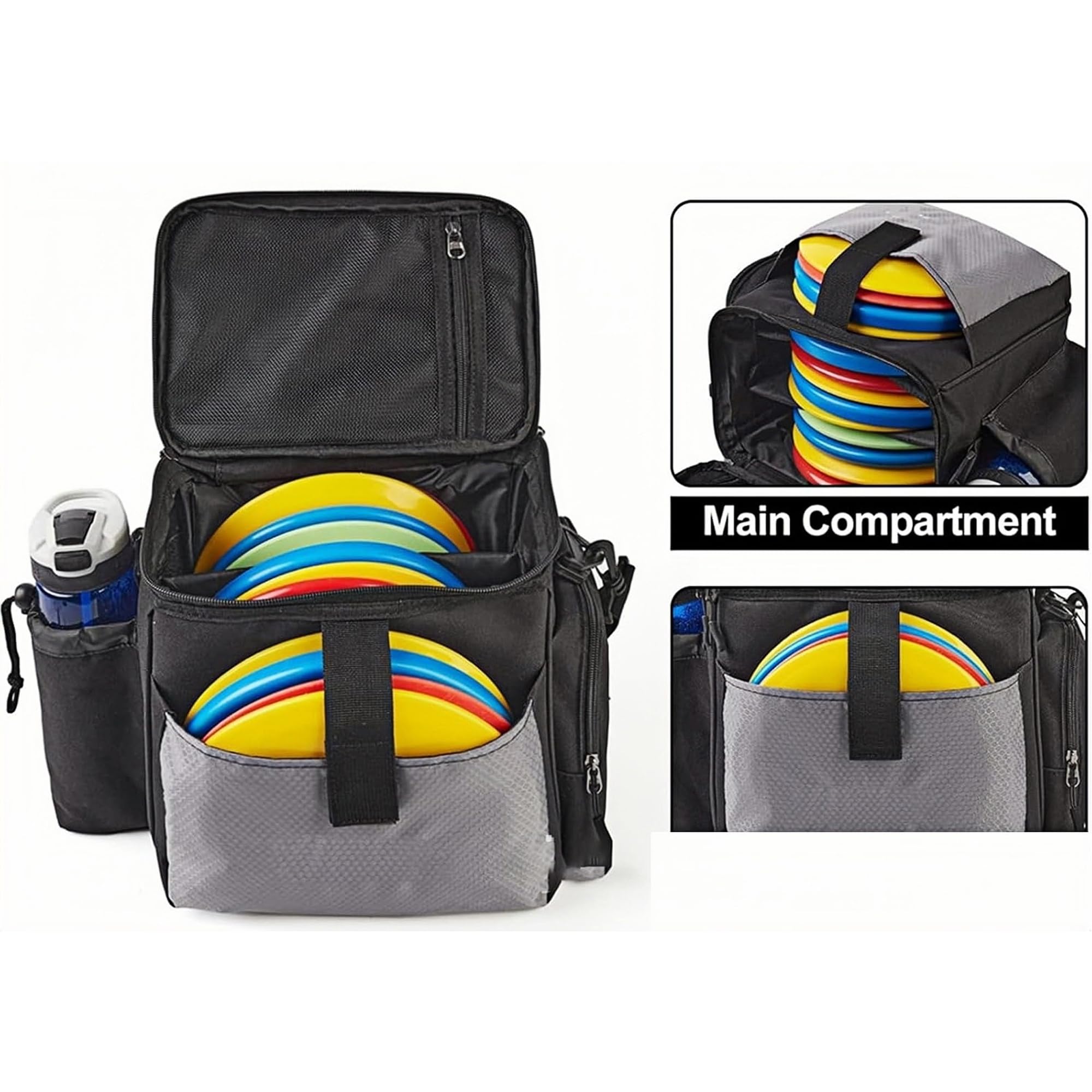Disc Golf Bag, Disc -Golf -Tasche, Discgolf-Startertasche, Aufbewahrung für 10 Discs, Easy to Carry and Lightweight, Mehreren Aufbewahrungstaschen, Golf Bag