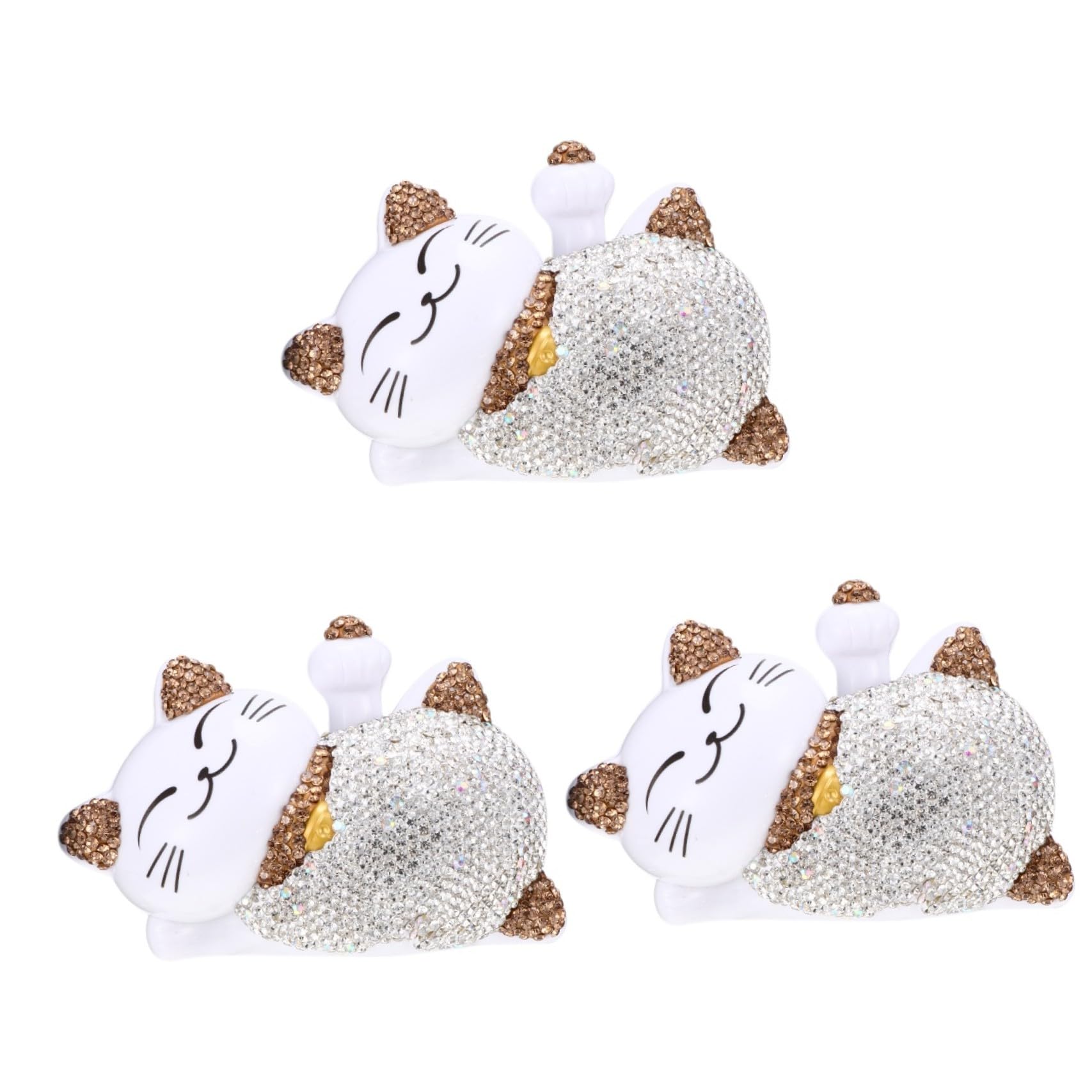 Cabilock 3stücke Solar Cat Figur Mit Lichtsensor Für Auto Und Zuhause Kreative Deko Für Katzenliebhaber Und Champagnerfarbe Langlebig Und Attraktiv