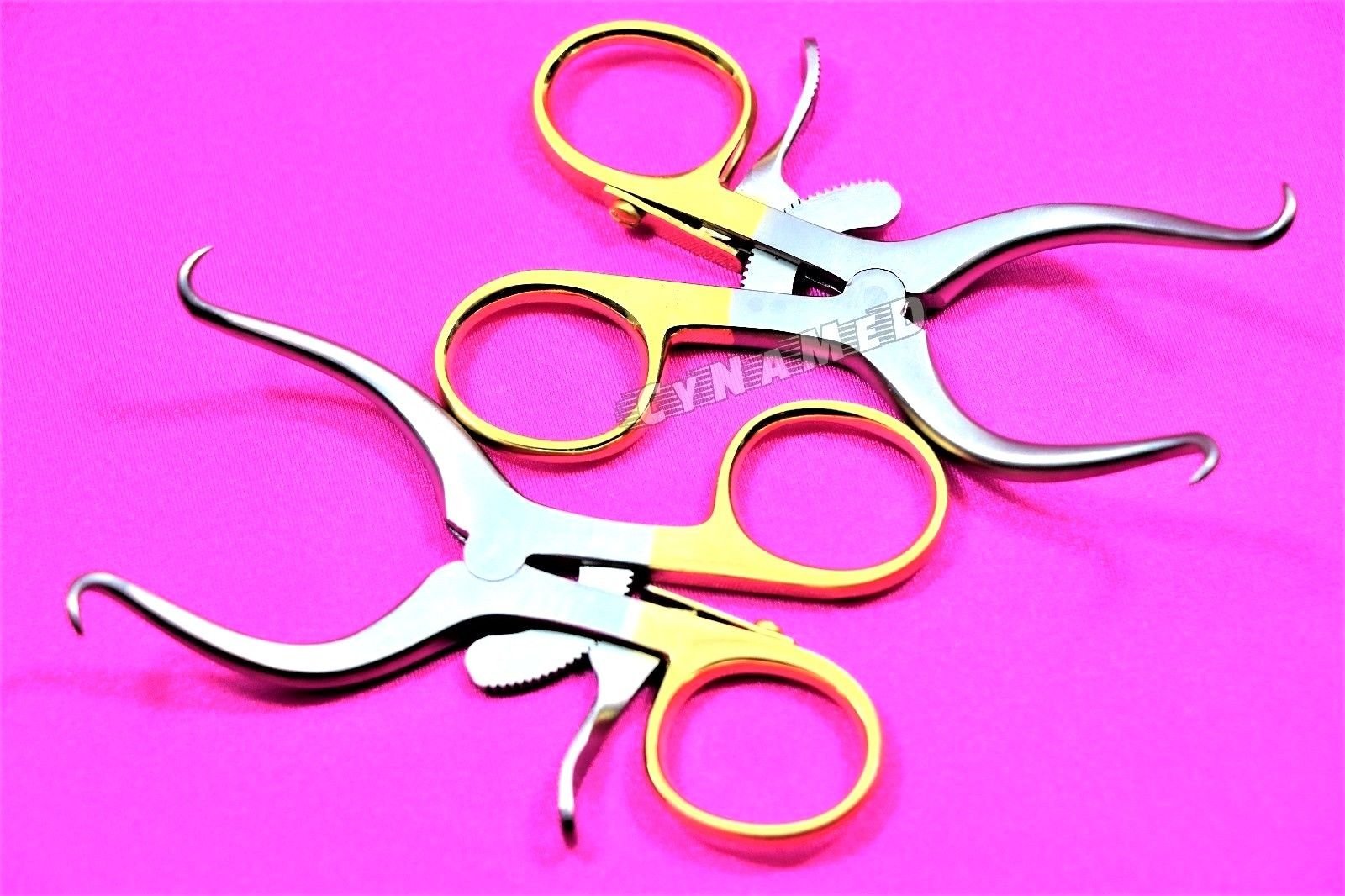 2 Premium Gold Ring Pediatric Gelpi Retractor 3.5