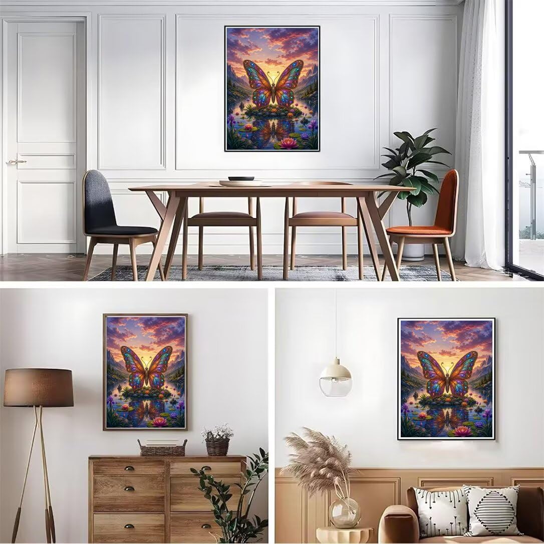 Diamond Painting Mariposa, Manualidad Creativa y Relajante 80x100cm C8-134
