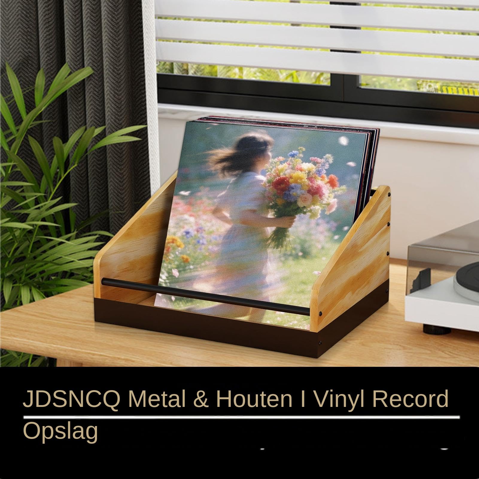 Stockage de vinyles Métal Bois Grand Capacité Antidérapant
